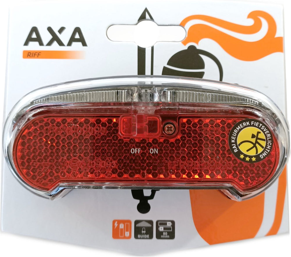 AXA Riff Battery - Fiets Achterlicht - LED Fietsverlichting op Batterij - 50-80 mm - Rood