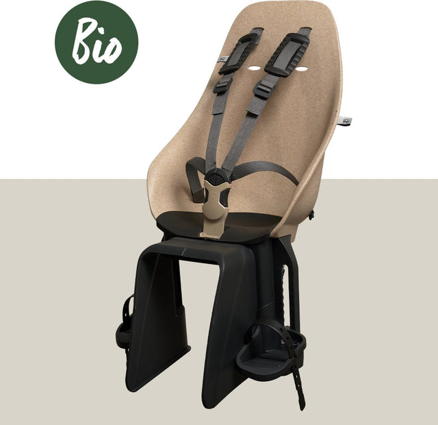 Urban Iki Bio Bicycle Seat Rear - Oishi Beige/ Bincho Black - Black/Beige - Child Seat