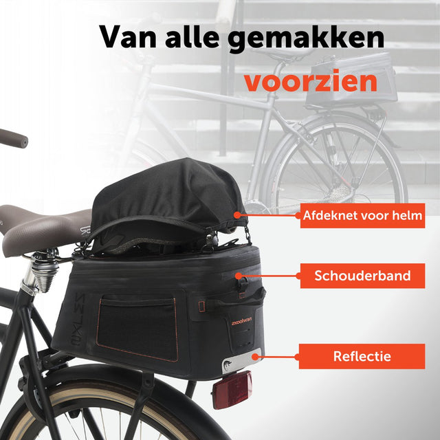 Neue Looxs® Varo Trunkbag KlickFix – Gepäckträgertasche – 100 % wasserdicht – Gepäckträgertasche – 15 Liter – Schwarz