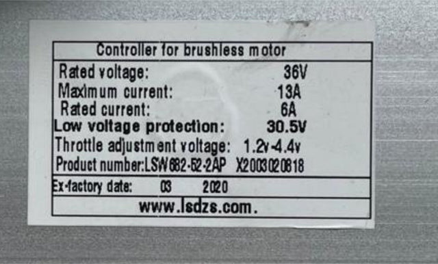 LSDZS Controller E-Bike - LSW682-52-2AP