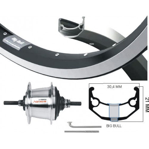 26 inch achterwiel voor Bakfiets | Extra stevig | Nexus inter 7 | SG-C3001-7R | Babboe