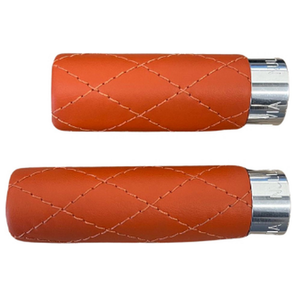 PelleForte italienische Griffe – Leder – Rostbraun – 125 mm – 105 mm – Ø 22,2 mm