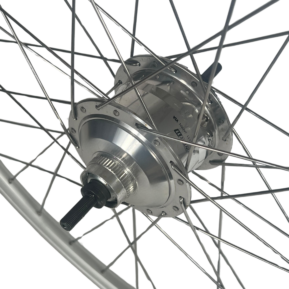 28 inch achterwiel met zilvere Shimano Alfine 11 naaf | SG-S-7001-11 | Schijfrem