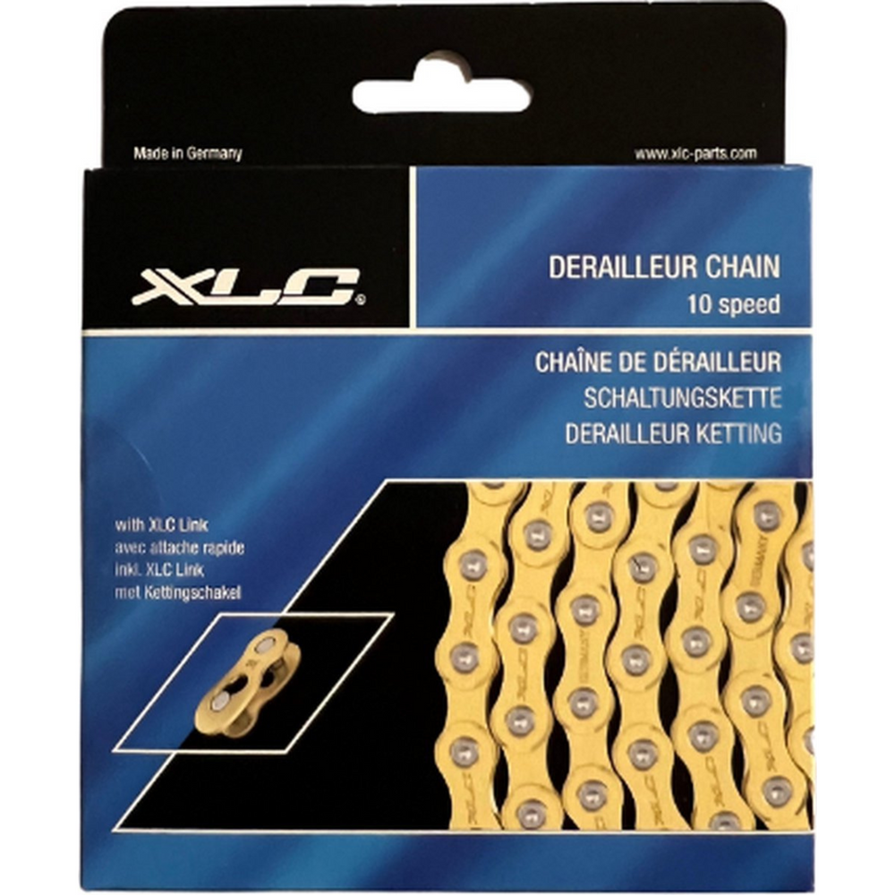 XLC Umwerfer-Fahrradkette 10-fach – 11/128 – 114 – GOLD