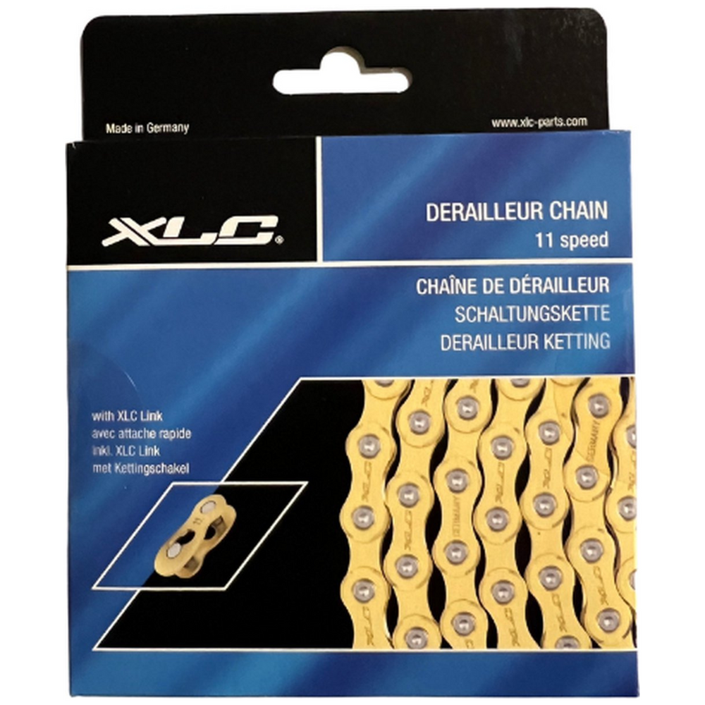 XLC Fahrradkette 11-fach – 11/128 Zoll – 118 Glieder – GOLD