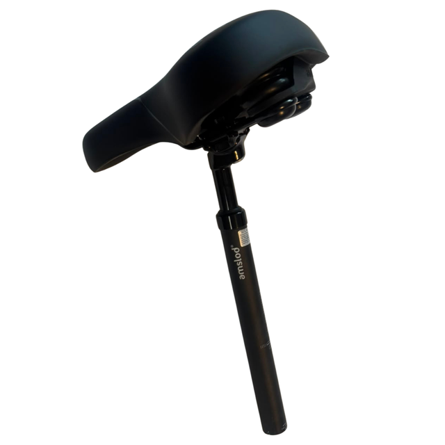 Amslod E-Drifter+ Fietszadel + verende Zadelpen 27.2mm - Zwart – Gel Zadel voor E-bike (Unisex)