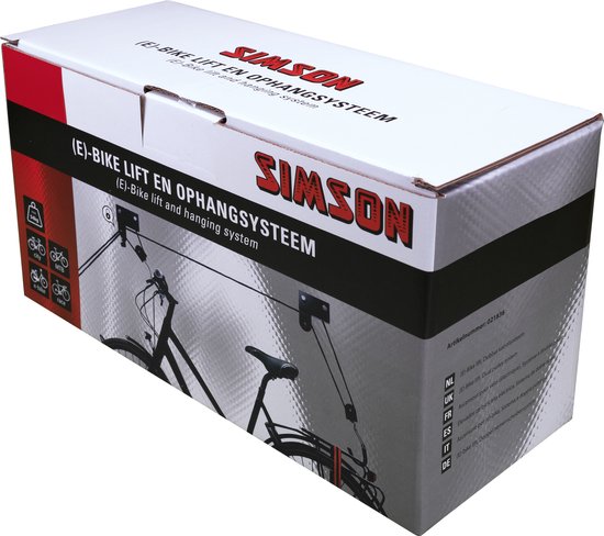 Simson Fietslift ophangsysteem - sterk - tot 54 kg - 3 meter hoogte - E-Bike - TÜV