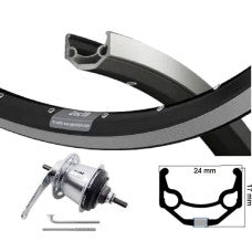 KGS Achterwiel 28 Inch (622) Shimano Nexus 7 Remnaaf – ZAC19 Velg Zwart | RVS Spaken