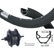 KGS Achterwiel 28 Inch Enviolo City Naaf – Velgrem | Zwarte Velg | RVS Spaken