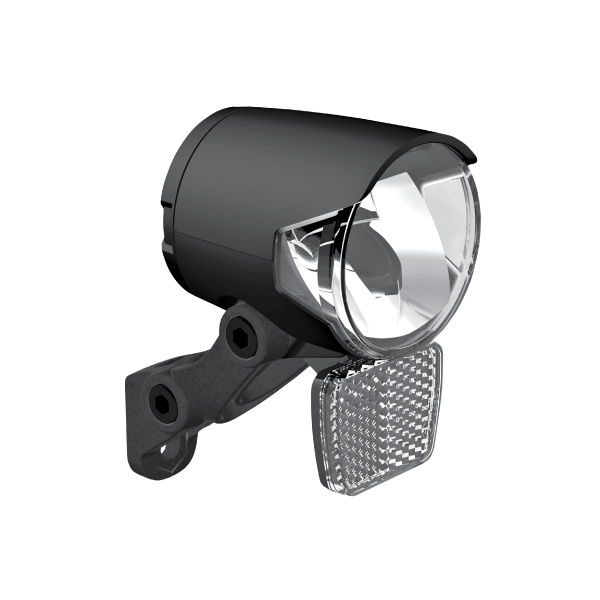 Scheinwerfer Herrmans H-Black MR4 Dynamo – Ein/Aus-Funktion – mit Halterung – 100/120 Lumen