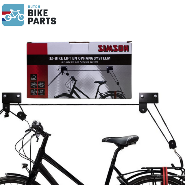 Simson Fietslift ophangsysteem - sterk - tot 54 kg - 3 meter hoogte - E-Bike - TÜV