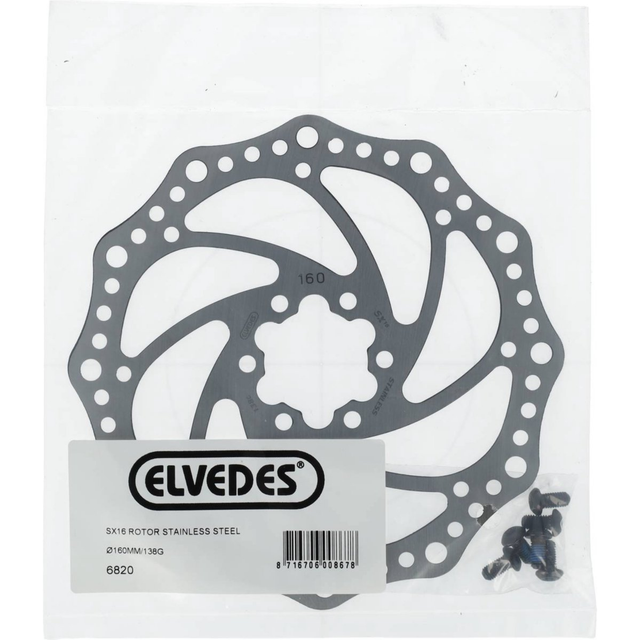 Elvedes Remschijf 160 mm - 6 Gaats Staal Zilver - 138G