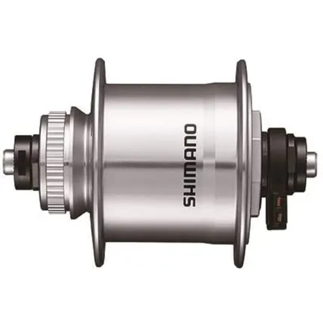 SHIMANO Nabendynamo DH-UR700 Silber 36 Loch Schnellspanner E2 6V-3,0W Center Lock Bremsscheibenkompatibel OLD: 100mm EDHUR7003DAAGS