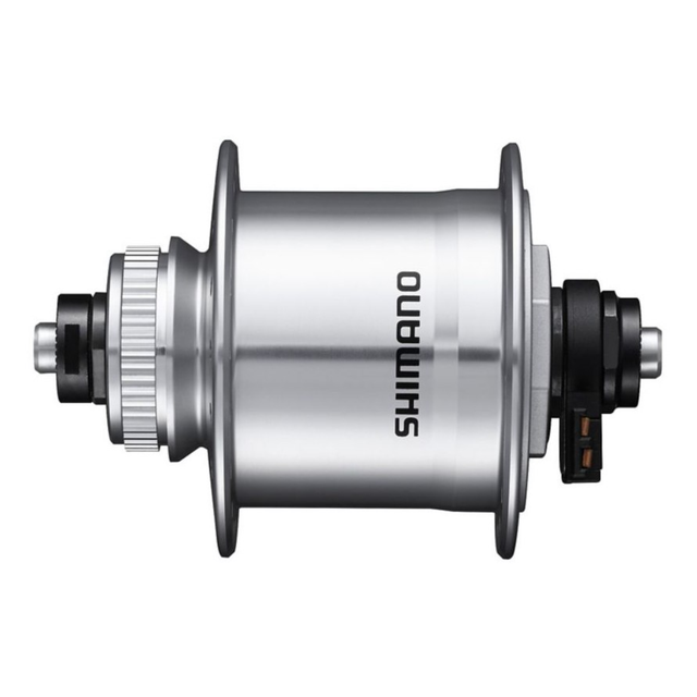 SHIMANO Nabendynamo DH-UR700 Silber 36 Loch Schnellspanner E2 6V-3,0W Center Lock Bremsscheibenkompatibel OLD: 100mm EDHUR7003DAAGS