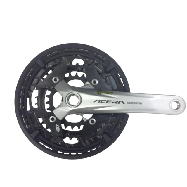 Shimano Acera FC-M391-8 crankstel | 9 sp | 175 mm | 48-36-26T | 64/104 mm | Zilver