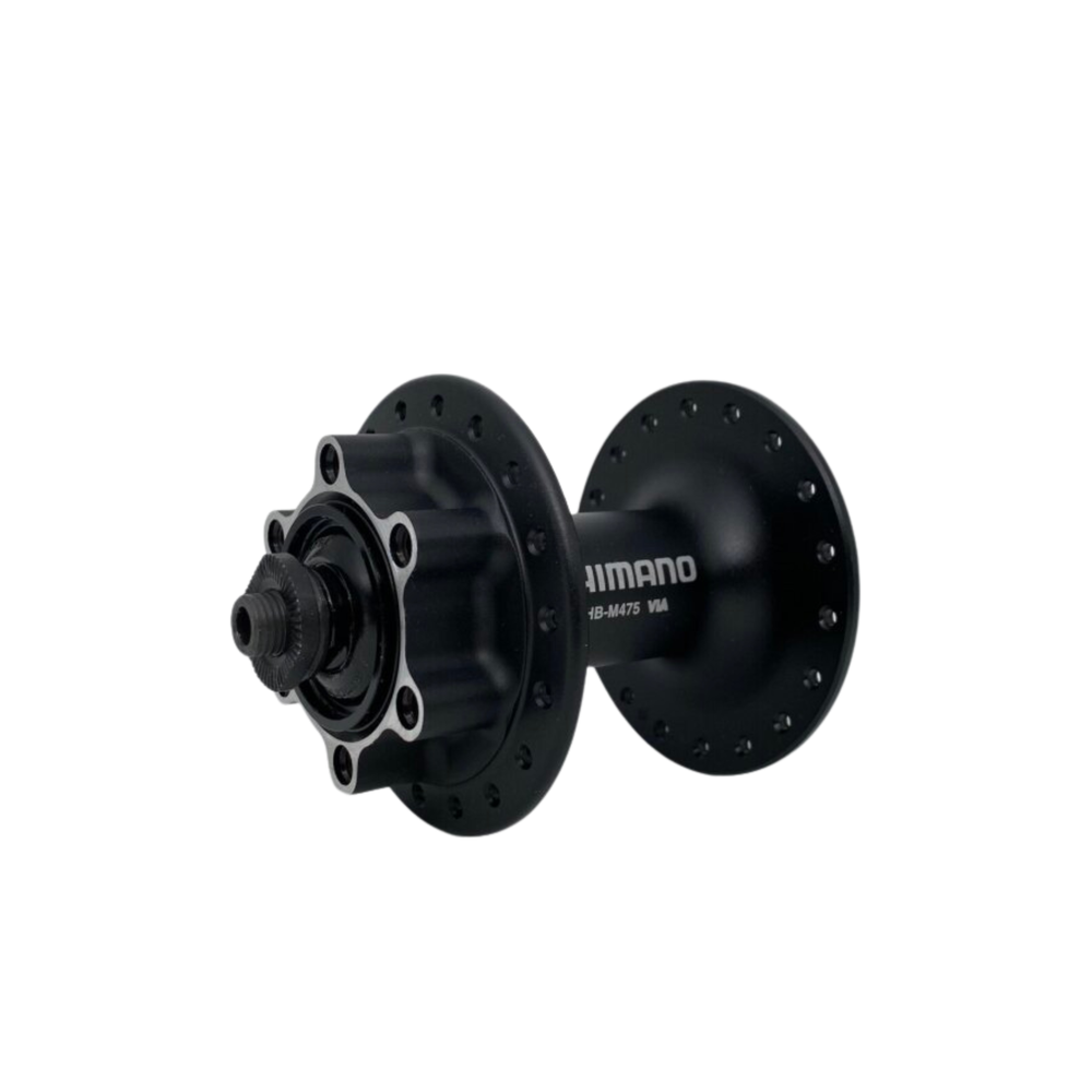 Voornaaf / 100 MM / Uitvalas / Disc (6 bout) / 36GTS / Shimano / HB-M475 Deore / Zwart / MTB - Tour