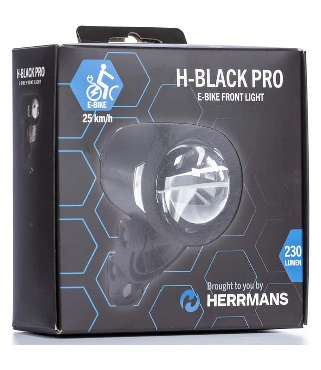 Headlamp Herrmans H-Black Pro E 6-12 Volt - with holder - 230 lumens