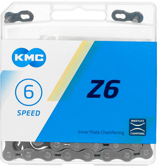 KMC 6-speed fietsketting - precieze schakeling - anti-drop ontwerp - 114 schakels - grijs