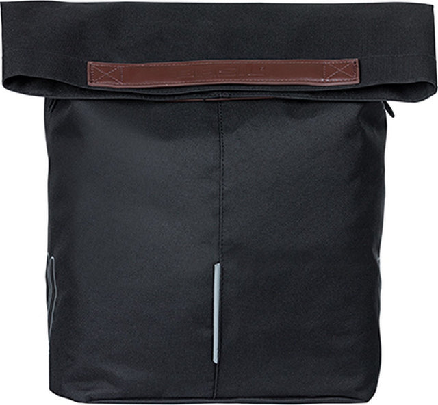 Basil City - Fietsshopper - MIk Hooks - Enkele Fietstas - 14-16 Liter - Waterafstotend - Reflectiedetails - Zwart