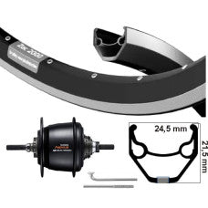 KGS ACHTERWIEL 28 INCH (622) VELG ZWART  NEXUS 5 ROLLERBRAKE ZWART