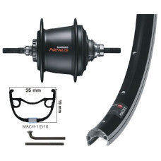 KGS Achterwiel 28 Inch (622) Mach-1 ER10 Zwart/Zilver | Shimano Nexus 7 Rollerbrake | Zwarte Velg