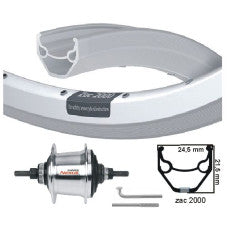 KGS Achterwiel 28 Inch (622) Shimano Nexus 7 SG-C3001-7D Center Lock – Ryde Velg Zilver | Zilveren Naaf | RVS Spaken