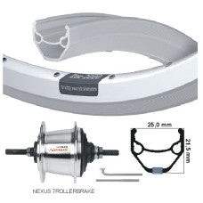 KGS ACHTERWIEL 28 INCH (622) VELG ZILVER NEXUS 7 ROLLERBRAKE
