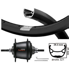 KGS ACHTERWIEL 28 INCH (622) VELG ZWART NEXUS 7 ROLLERBRAKE ZW