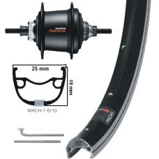 KGS Achterwiel 28 Inch (622) Shimano Nexus 7 SG-C3001-7D – Center Lock & Velgrem | Zwarte Velg | RVS Spaken