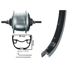 KGS ACHTERWIEL 28 INCH (622) VELG ZWART/ZILVER NEXUS 8 ROLLERBRAKE