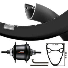 KGS Achterwiel 28 Inch Shimano Nexus 7 SG-C3001-7D – Center Lock | Dutch 19 Velg | Zwart