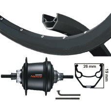 KGS ACHTERWIEL 28 INCH (622) VELG ZW SPAAK ZW NEXUS 7 CENTERLOCK ZWART