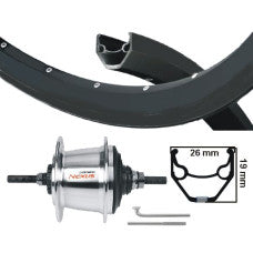 KGS ACHTERWIEL 28 INCH (622) VELG ZWART NEXUS 7 ROLLERBRAKE