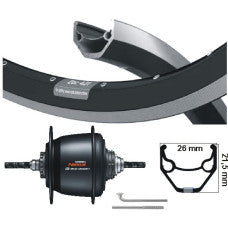 KGS ACHTERWIEL 28 INCH (622) VELG ZWART/ZILVER NEXUS 8 RB EN VELGREM ZWART