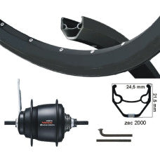 KGS Achterwiel 28 Inch Shimano Nexus 5 Di2 Automatic – Zac 2000 Velg | Remnaaf | Zwart | Zwarte RVS Spaken