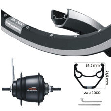 KGS Achterwiel 28 Inch Shimano Nexus 5 Remnaaf – Zac 2000 Velg | Zwart | RVS Spaken
