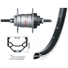 KGS Achterwiel 28 Inch (622) Shimano Nexus 3 Rollerbrake – Zwarte Aluminium Velg met Geslepen Rand | RVS Spaken
