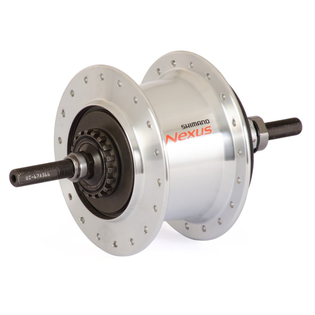 Hinterradnabe / 127 mm / Vollachse 180 mm / Rollenbremse / 36GTS / Shimano / Nexus Inter 7 SG-C3001-7R / 7-fach / Silber / City