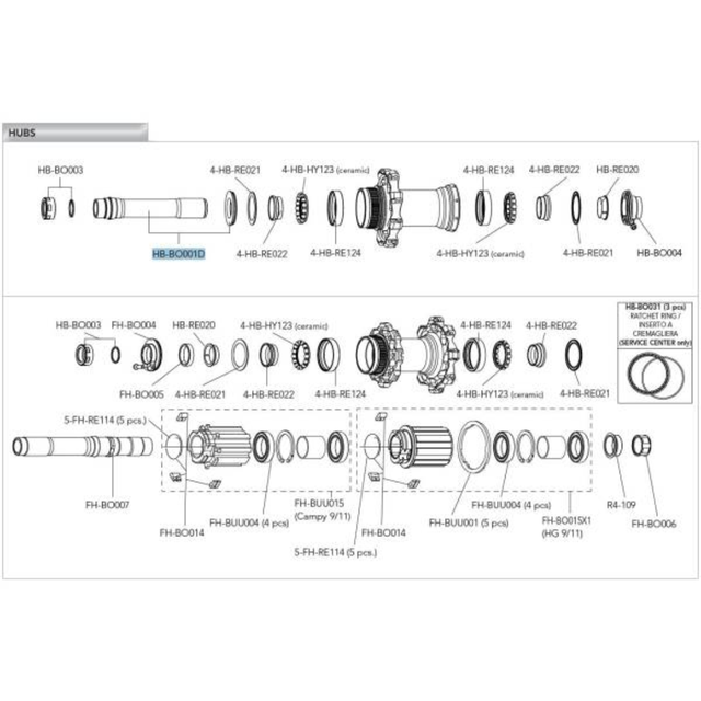 Campagnolo Vorderachse aus Aluminium für HB-BO001D - Silber