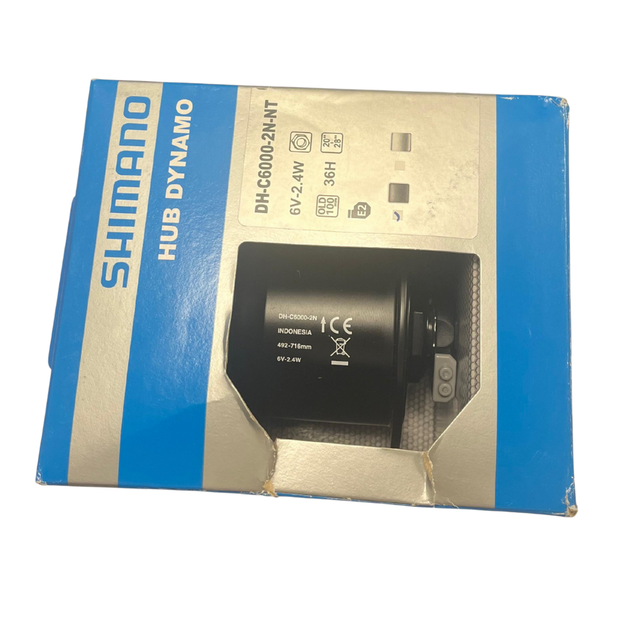 Shimano DH-C6000-2N-NT Vorderradnabe | 6-fach | 2,4 W | 36 g | 100 mm | Schwarz