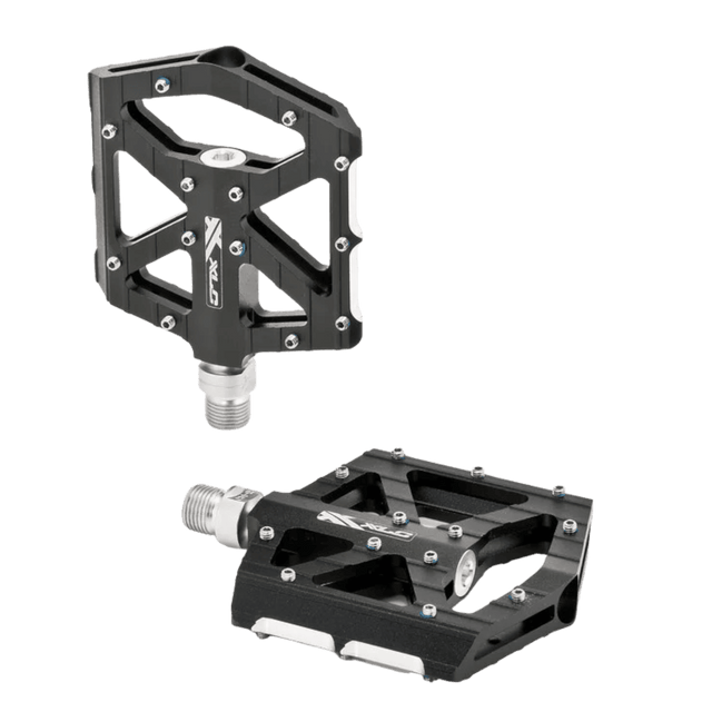 XLC MTB Platformpedalen PD-M12 – Aluminium | Enduro / Downhill | Ultraplat | Zwart