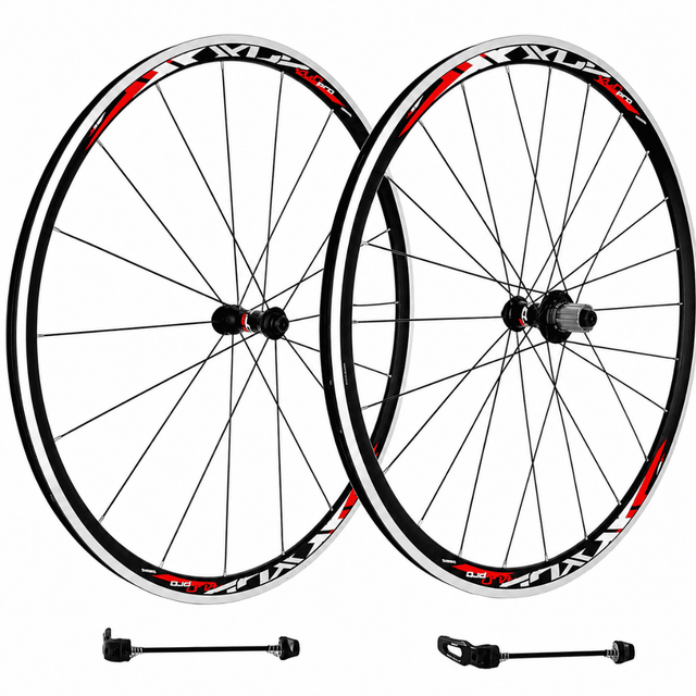 XLC Racing WS-R02 Pro Racefiets Wielset – Velgrem | Shimano 9/10/11-Speed | Inclusief 2x Zipp Tangente 700x25C | QR Snelspanners