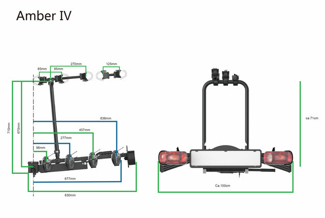 Pro-user Amber IV - Fietsendrager - 4 Fietsen - Kantelbaar