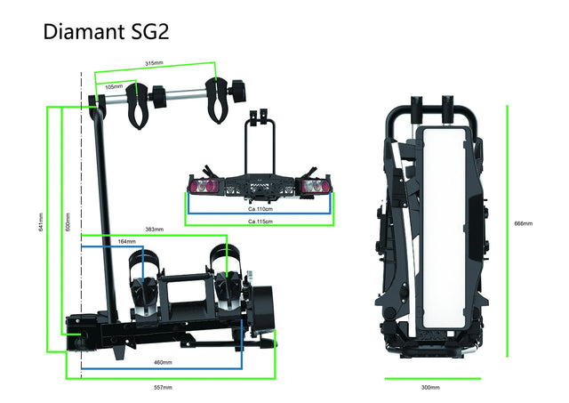 Pro-User Diamant SG2 - Fietsendrager - 2 Ebikes - Kantelbaar - Inklapbaar