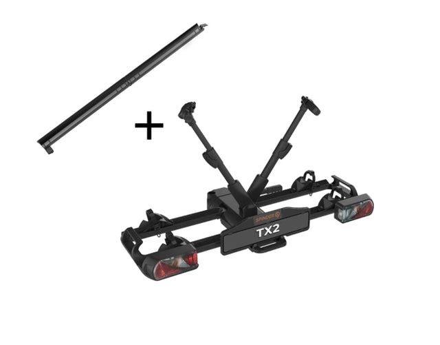 Spinder TX2 fietsendrager 2025 Incl. Oprijgoot  - 2 fietsen - Kantelbaar - 17 kg