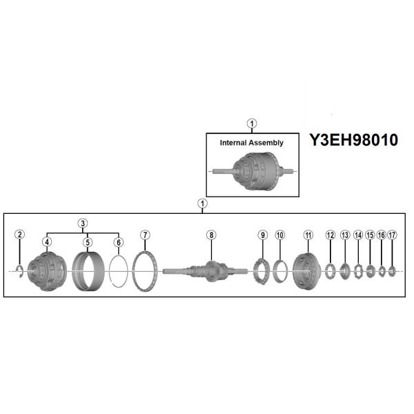 Shimano Nexus 8 Binnenwerk | Versnellingsnaaf | SG-C6001-8R | 184mm as